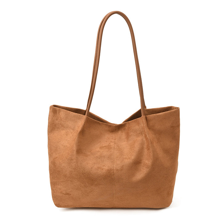 Minimalist Suede Shoulder Tote