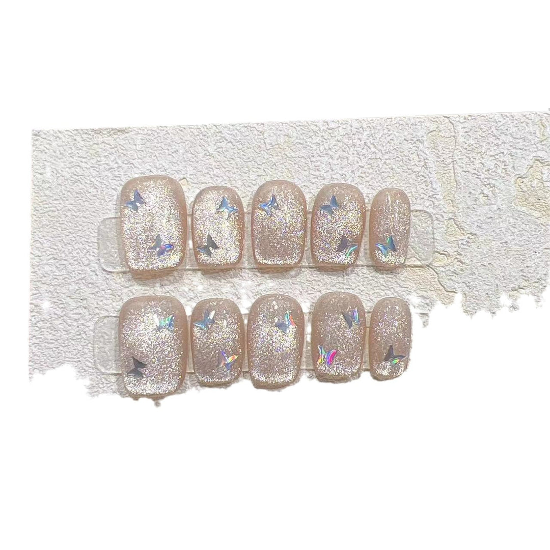 Glittering Press-On Nail Set with Star Accents Stornfield
