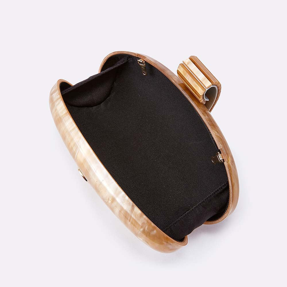 Sculpted Oval Evening Clutch