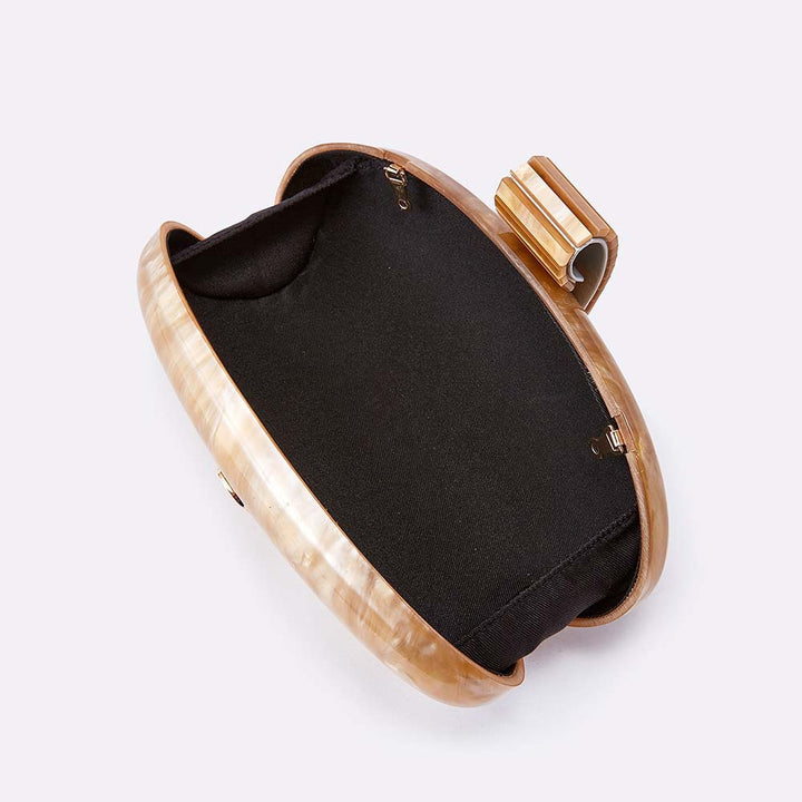 Sculpted Oval Evening Clutch