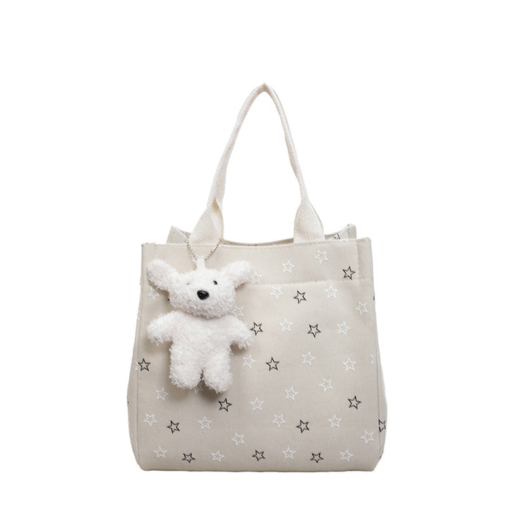 Casual Star-Patterned Mini Tote Bag