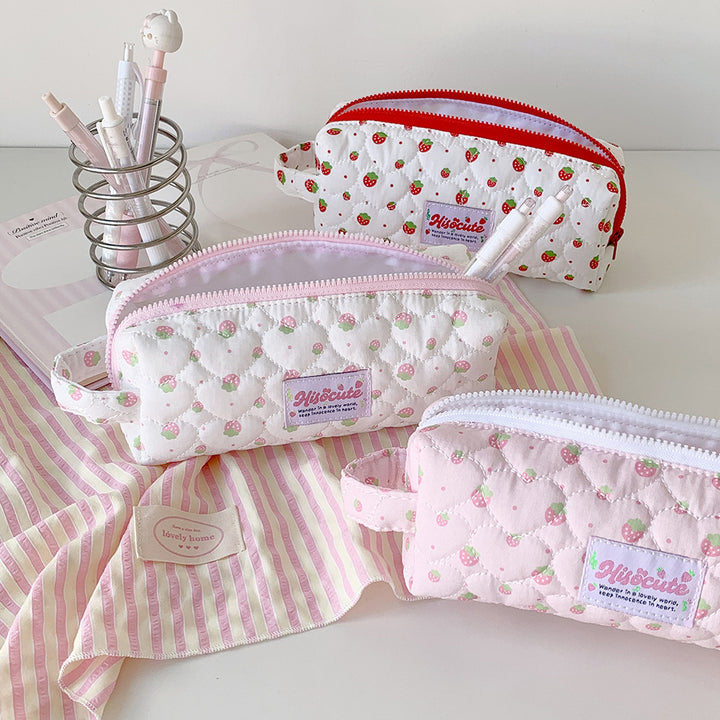 Quilted Berry-Themed Pencil Case