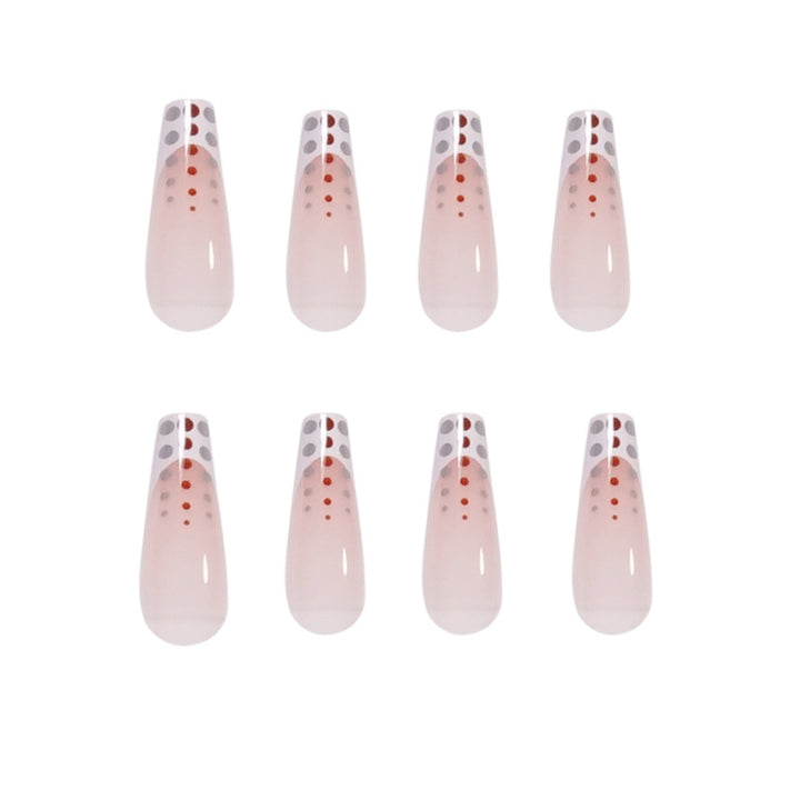 Artistic Nail Extensions with Elegant Dots and Shimmering Ombré Stornfield