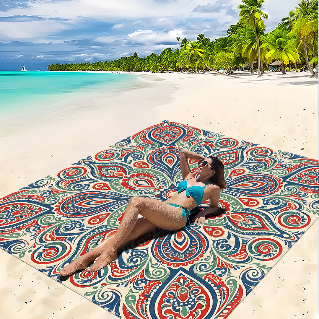 Mandala Design Beach Mat Stornfield