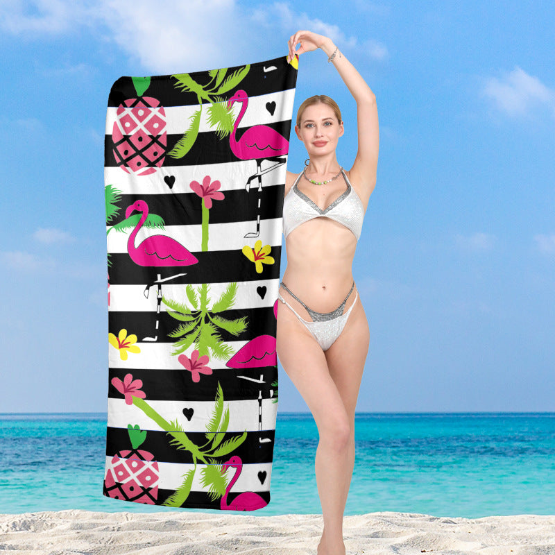 Beach towel with exotic flamingo motif Stornfield