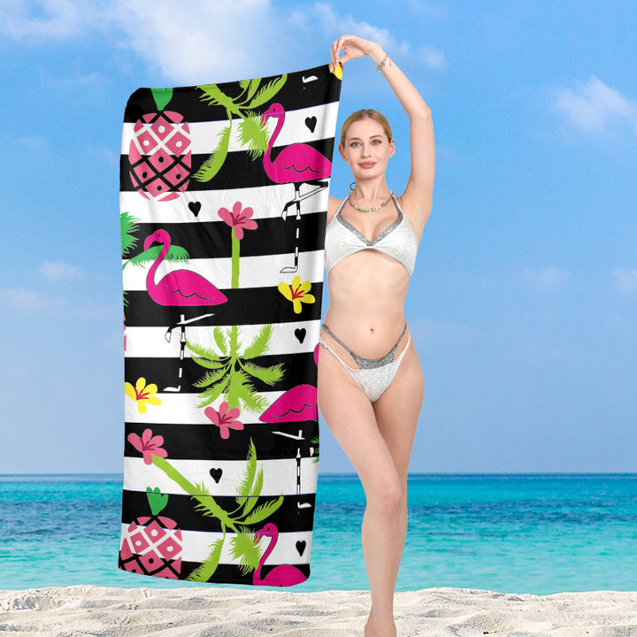 Beach towel with exotic flamingo motif Stornfield