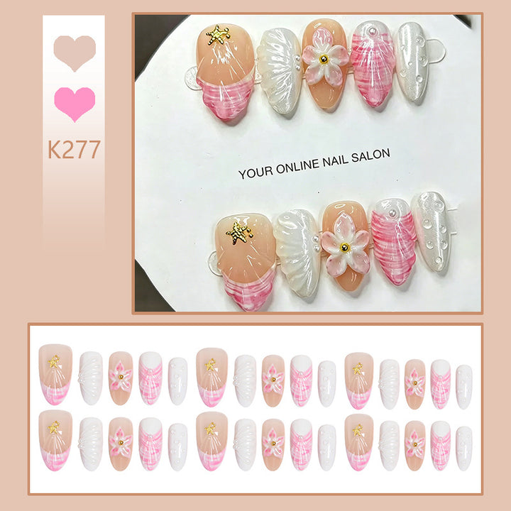 Artificial Nail Set with Floral and Glamorous Accents Stornfield