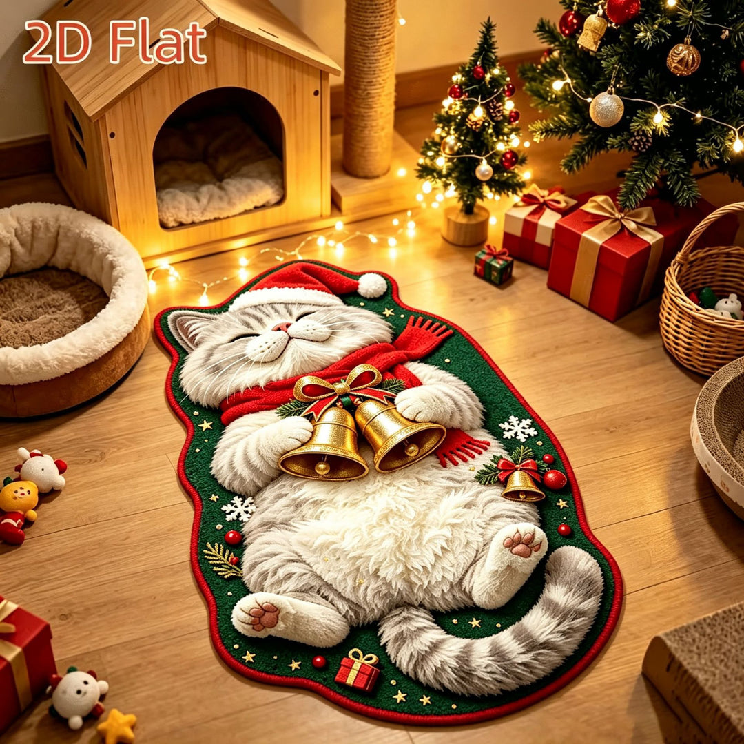 Christmas Cat-Themed Area Rug