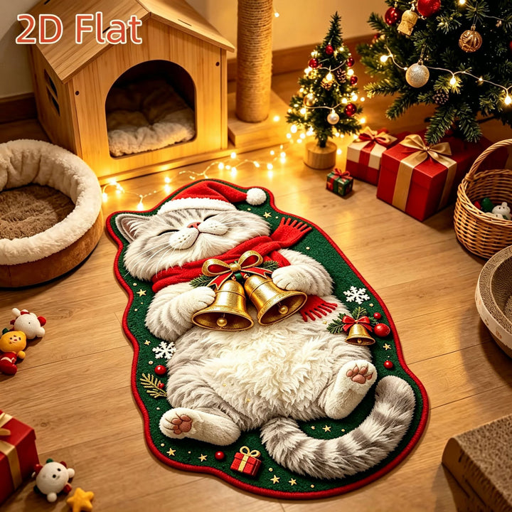 Christmas Cat-Themed Area Rug