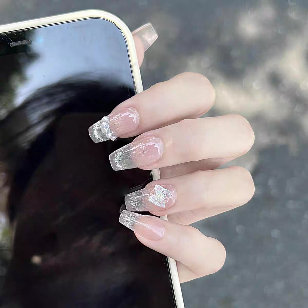 Artistic Floral Press-On Nail Set Stornfield