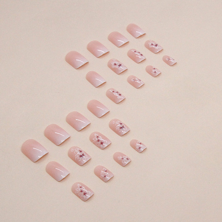 Elegant Floral Print Nail Art Tips Stornfield
