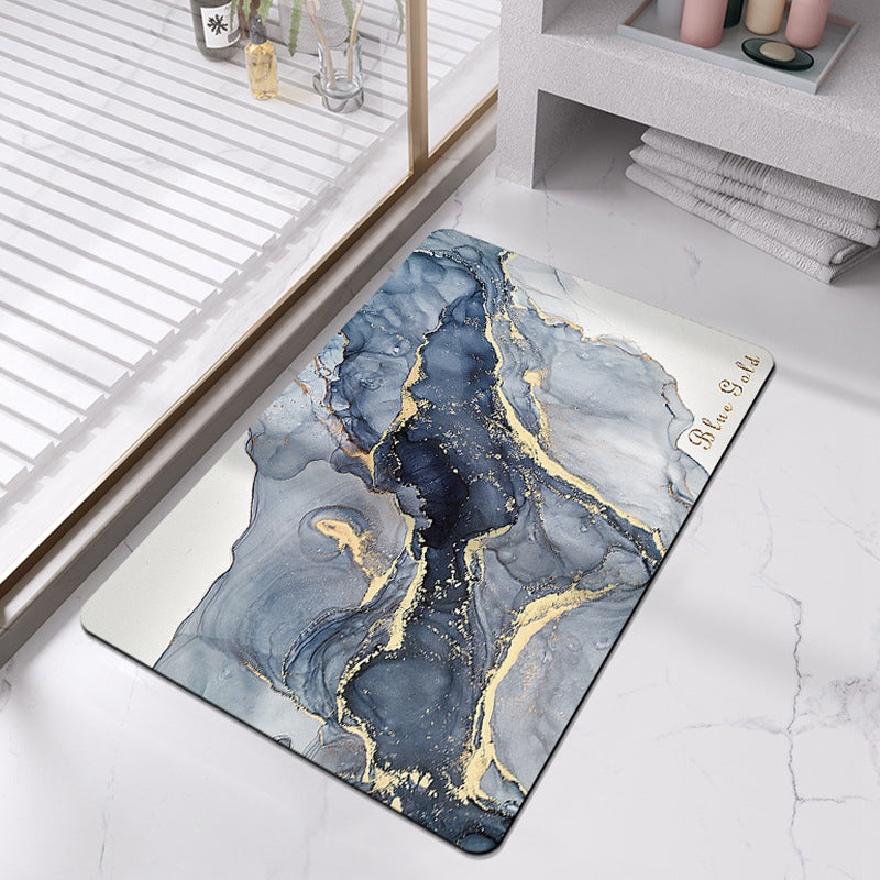Luxurious Marble Print Bath Mat