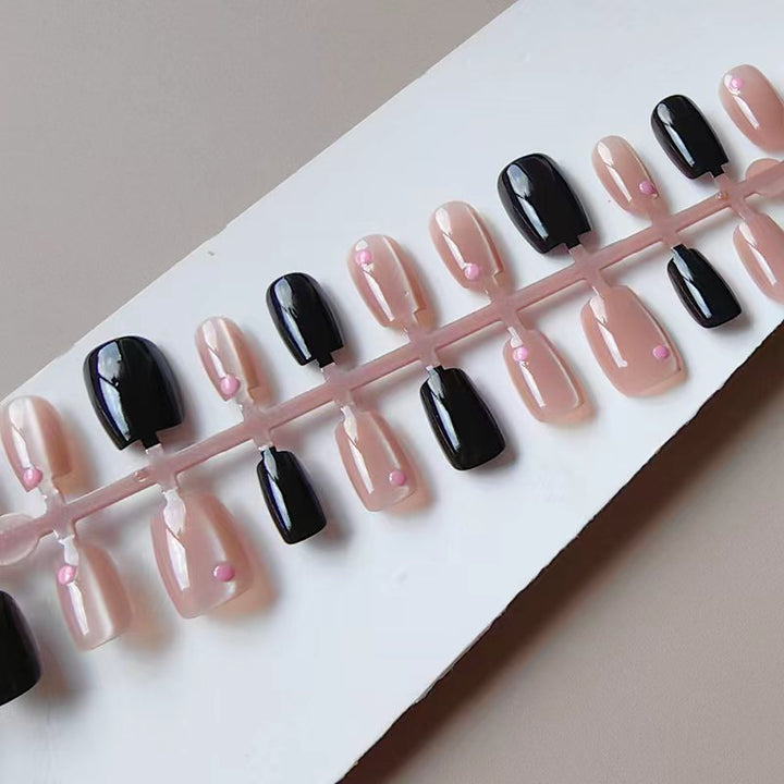 Artificial nails in elegant black-pink design Stornfield