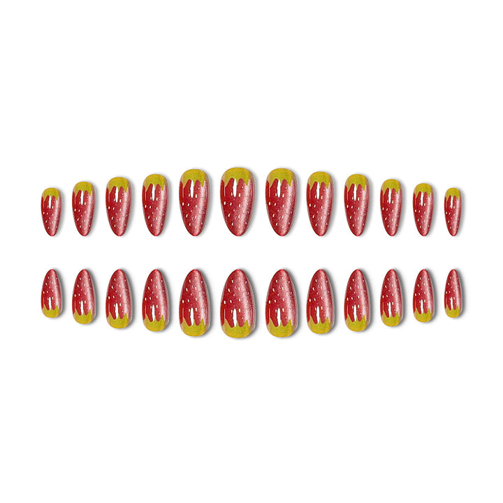 Strawberry-Themed Acrylic Nail Enhancements Stornfield