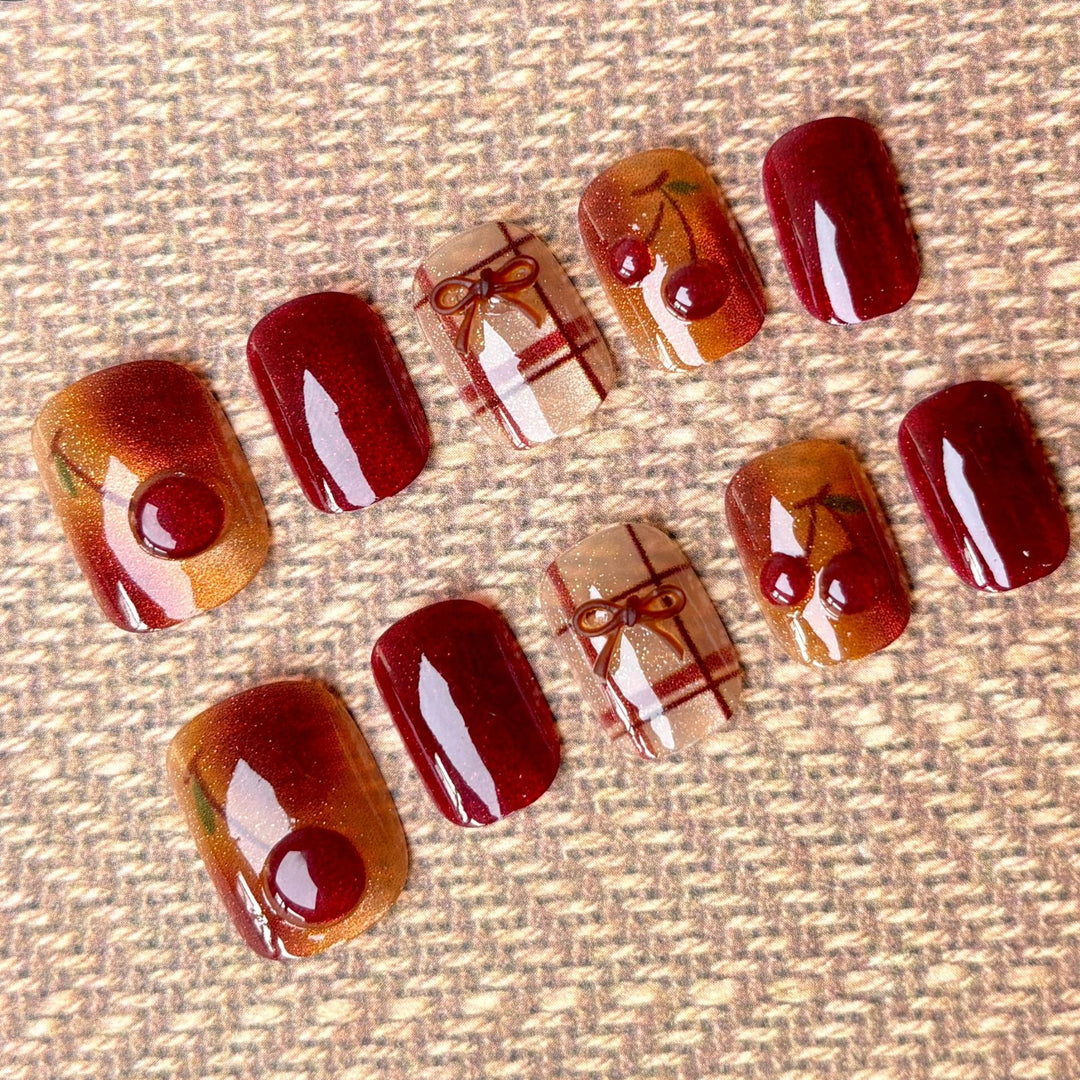 Artistic Glossy Press-On Nail Set