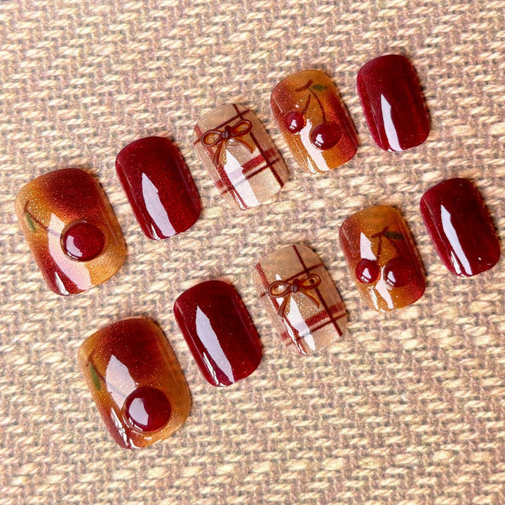 Artistic Glossy Press-On Nail Set