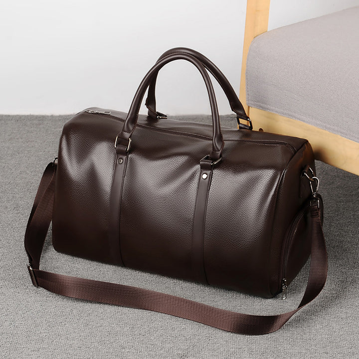 Premium Leather Weekend Travel Duffle Stornfield