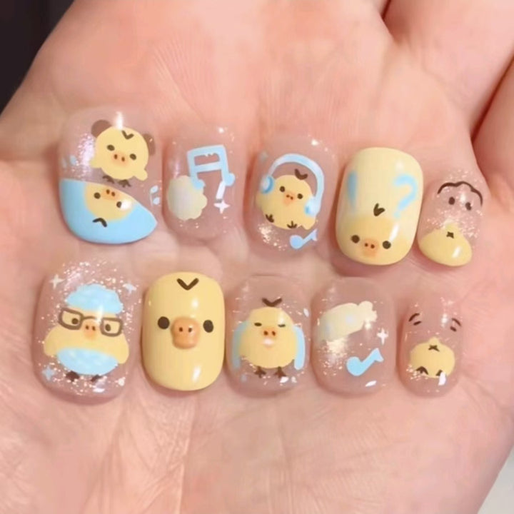 Whimsical Character Press-On Nail Art Set Stornfield