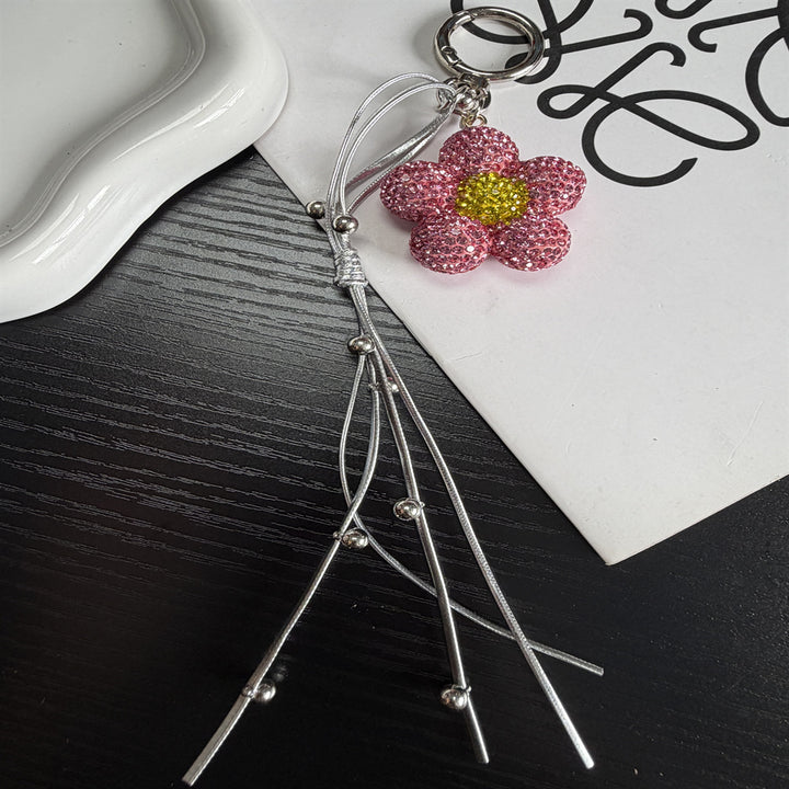 Rhinestone Flower Charm Keychain Stornfield