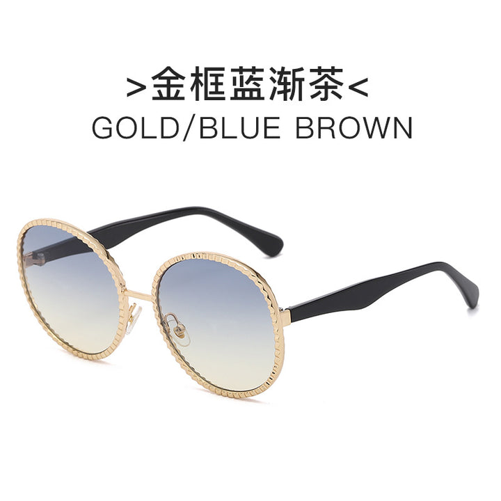 Women elegant oversized sunglasses with woven golden frame Stornfield