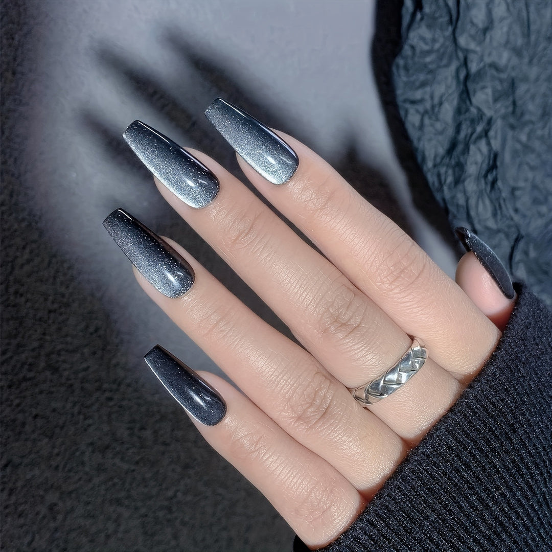Long Coffin Shaped Press-On Nails