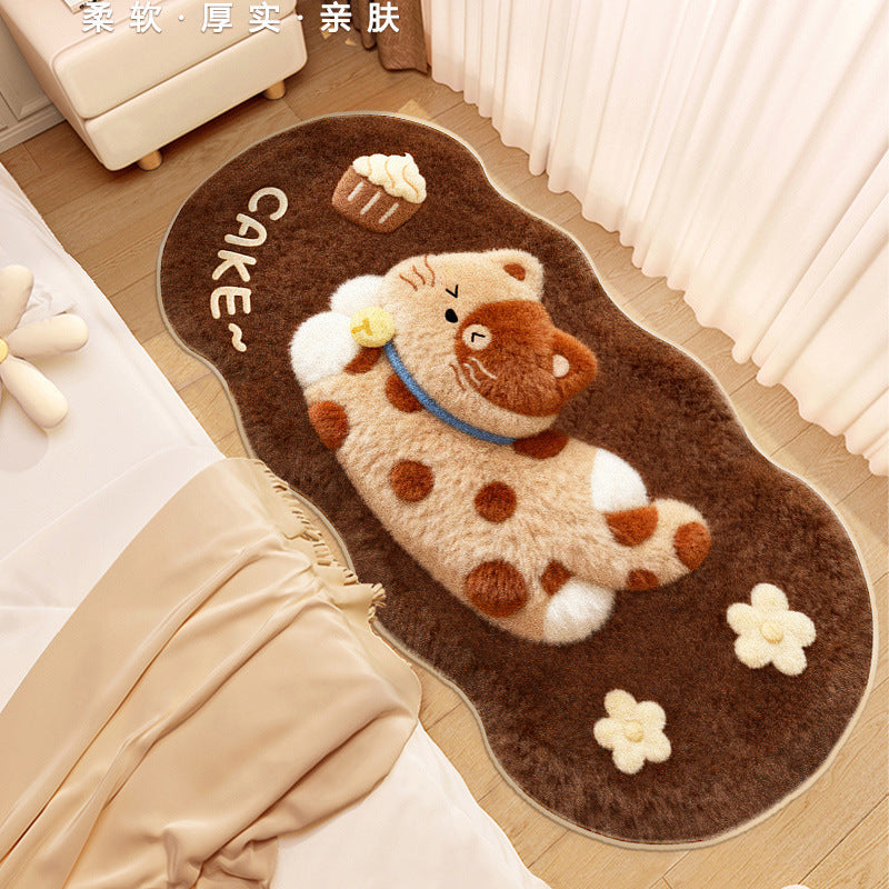 Cute Cartoon Cat-Themed Plush Area Rug