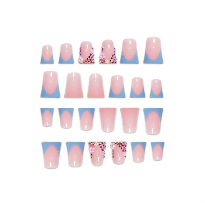 Decorative Floral Press-On Nail Art Extensions Stornfield