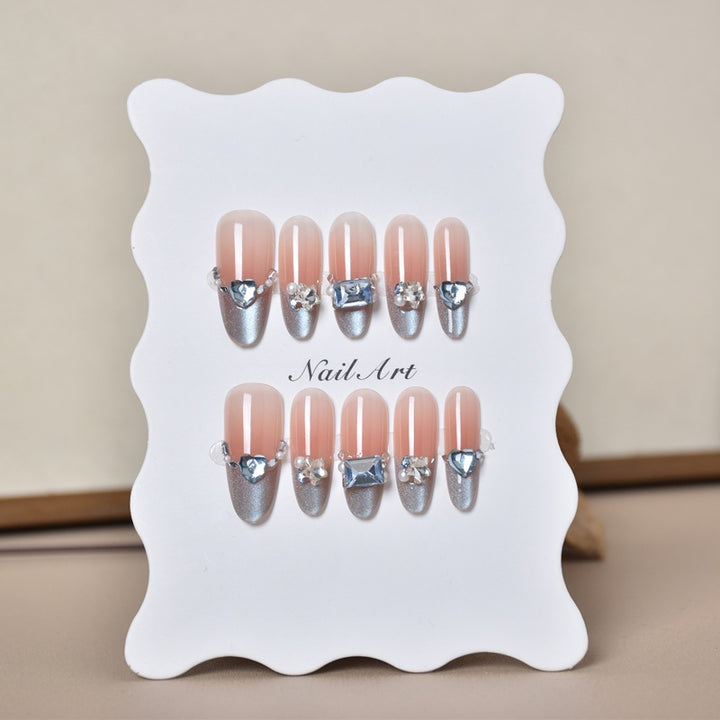 Crystal-Embellished Nail Art Extensions Stornfield