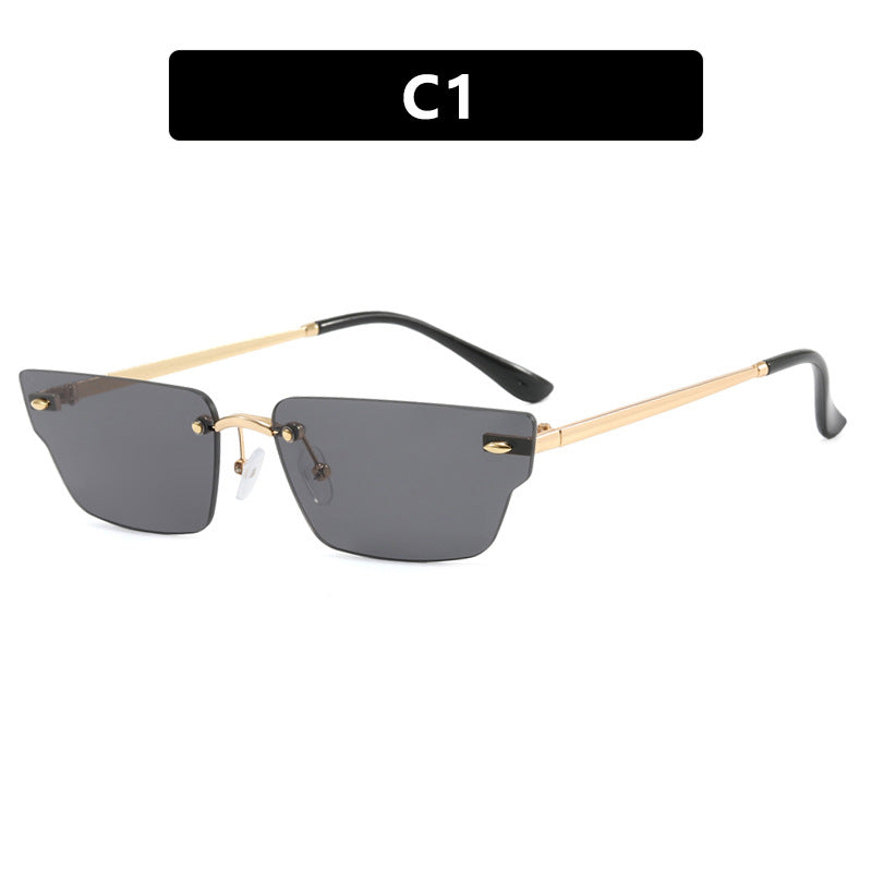 Women's geometric sunglasses with delicate frame and transparent lenses Stornfield