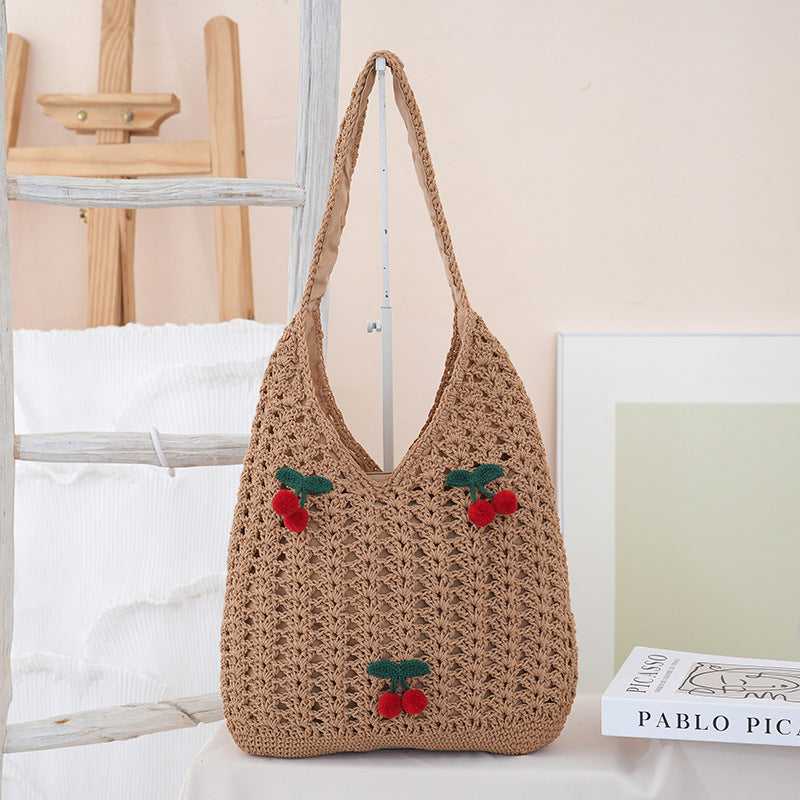Handcrafted cotton shopper with fruity design Stornfield