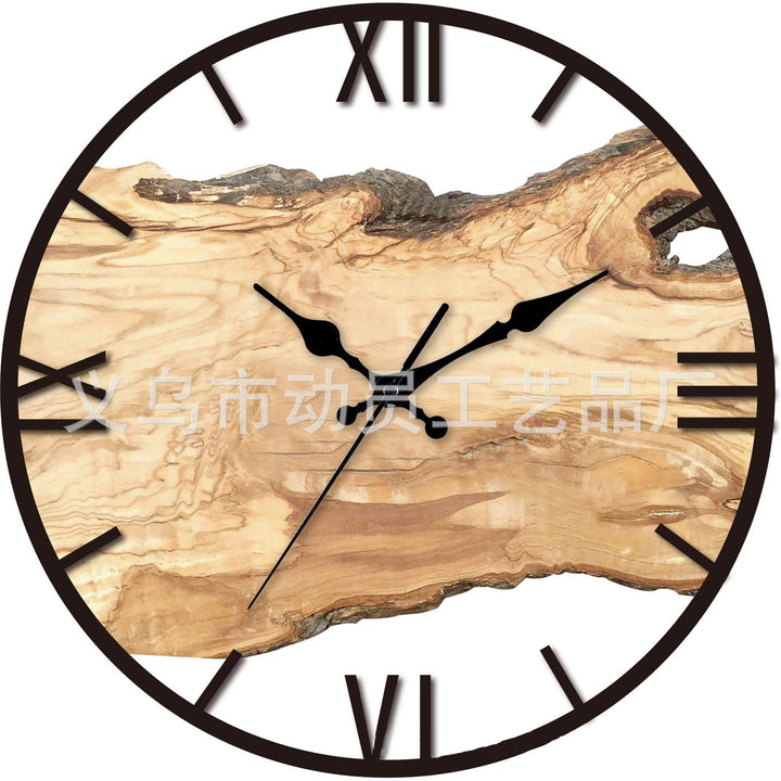 Stornfield | Silent Acrylic Faux Wood Wall Clock for Living Room 30 cm
