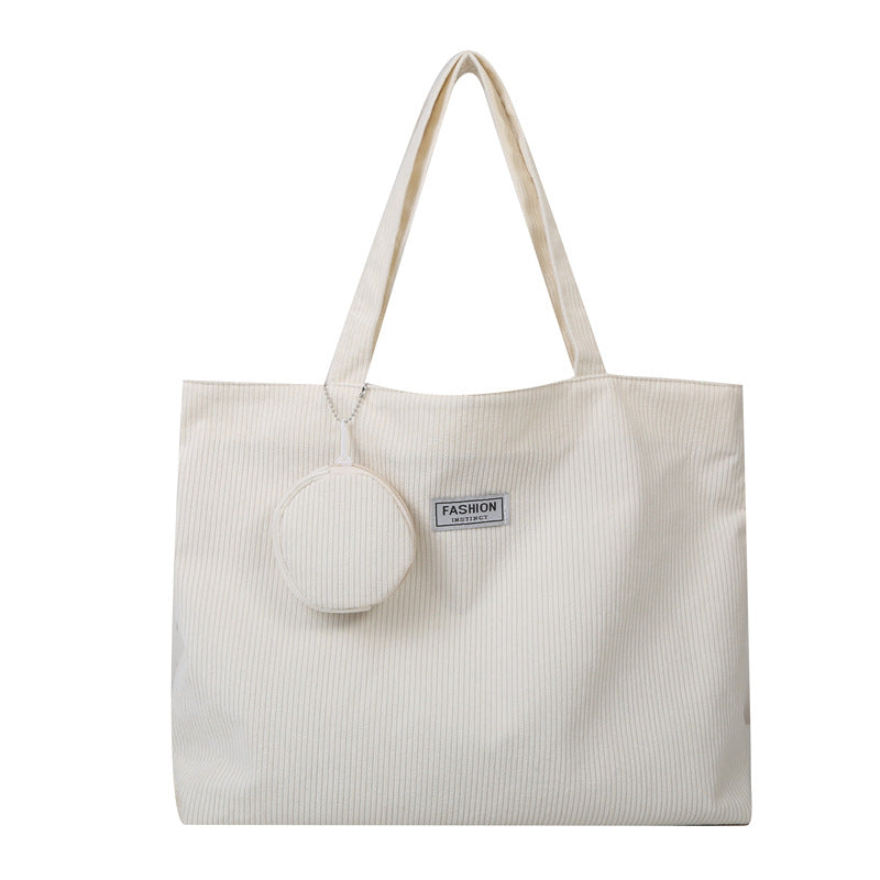 Stylish Corduroy Tote Bag