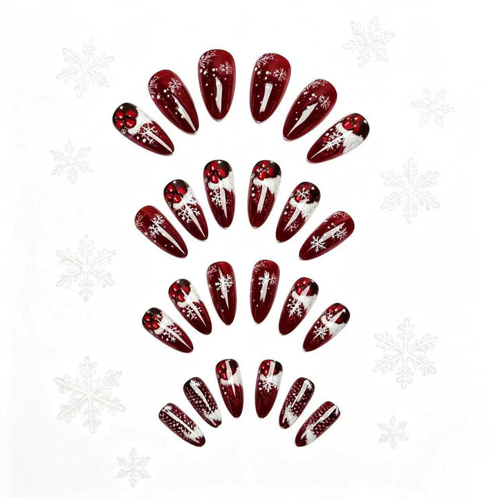 Artificial nails with festive winter design Stornfield