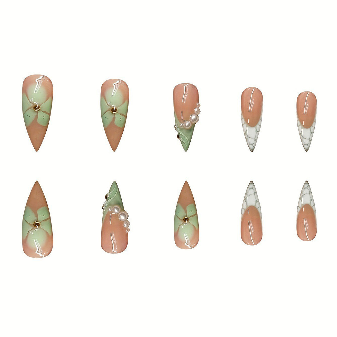 Decorative Stiletto Press-On Nail Extensions Stornfield