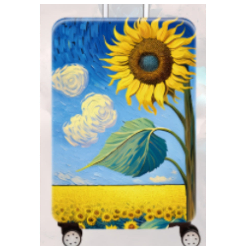 Women's Hard Shell Travel Suitcase with Elegant Lotus Design Stornfield