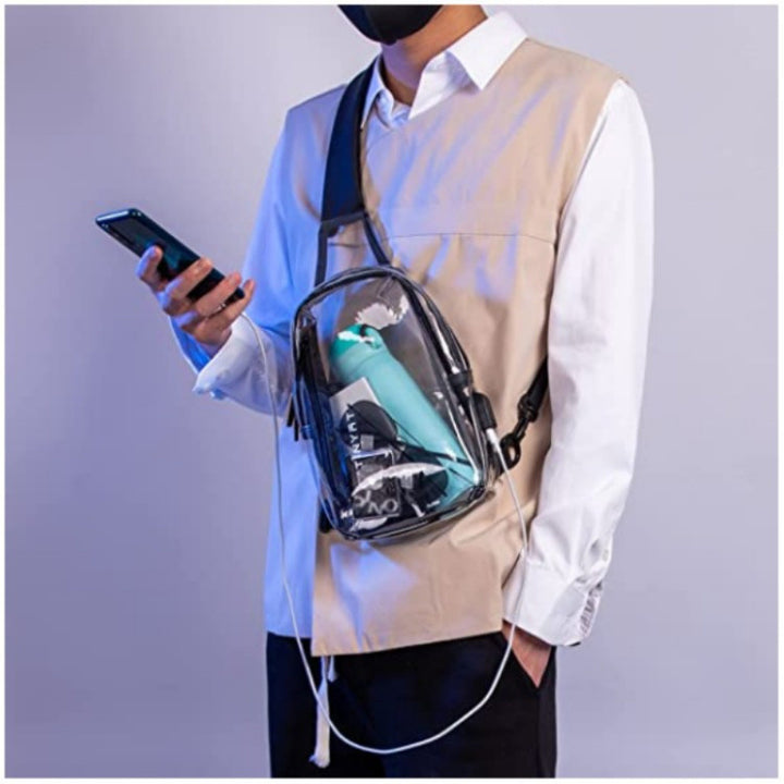 Transparent Shoulder Bag with Secure Access Stornfield