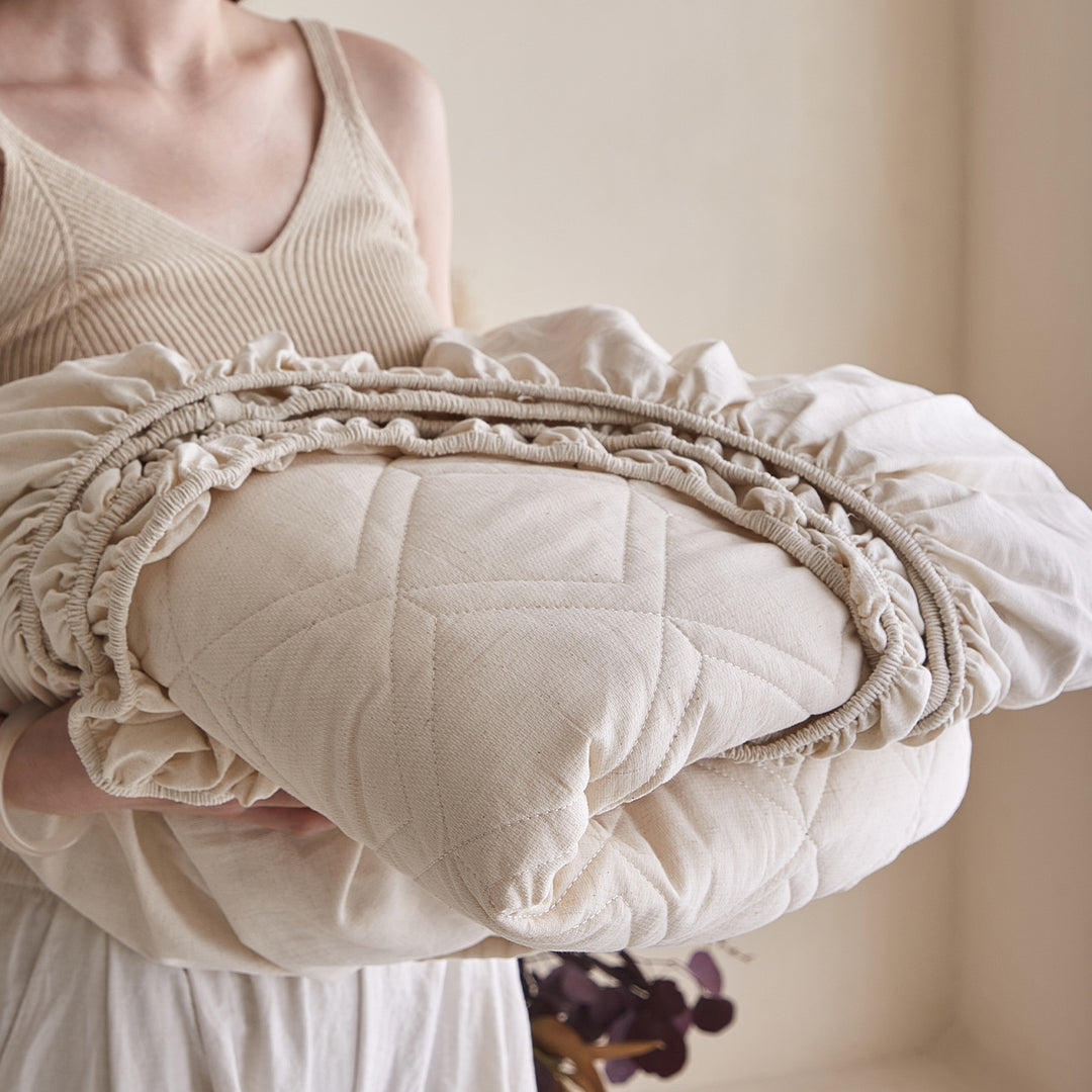 Quilted Cotton Mattress Protector Pad and Pillow Cover Set