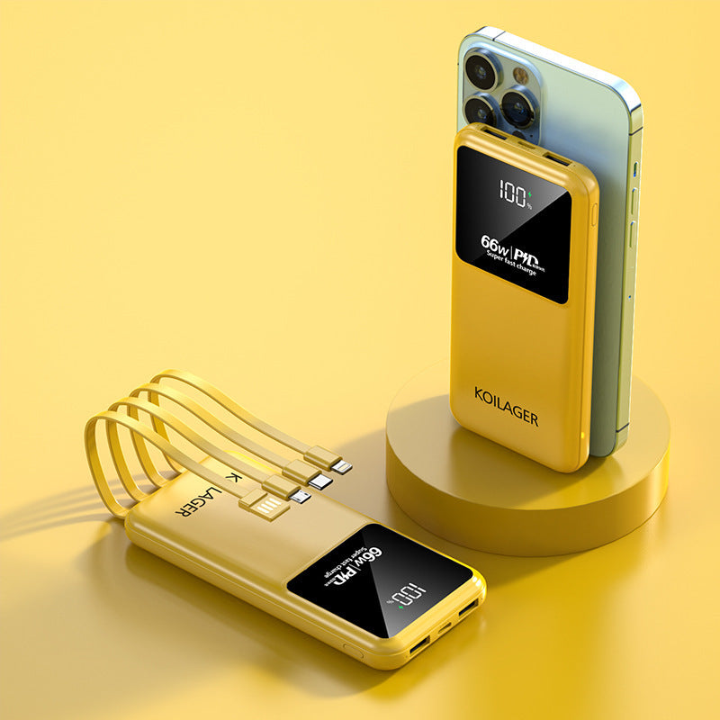 Multi-functional power bank with integrated charging cables and LCD display Stornfield