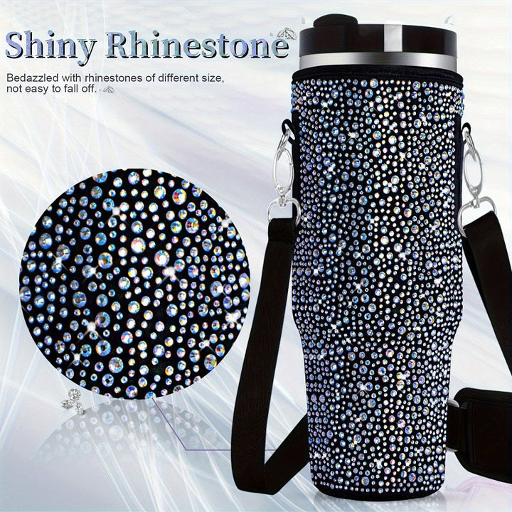 Ladies trendy and sparkling drinking bottle with shoulder bag Stornfield
