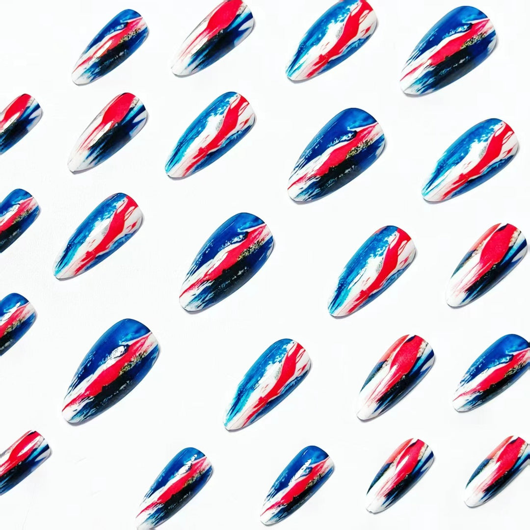 Artificial Nail Art with Abstract Color Design Stornfield