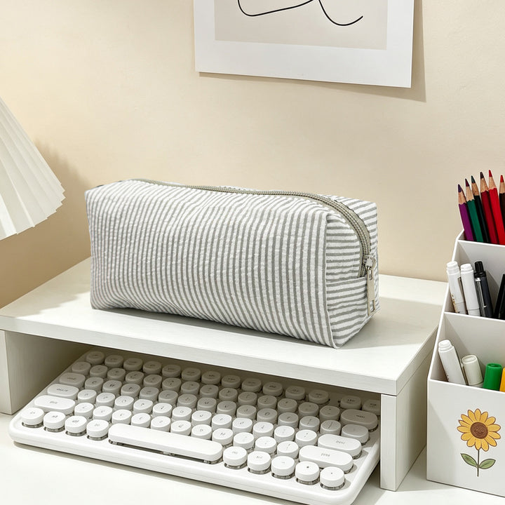 Striped Zippered Pencil Case Bag Stornfield