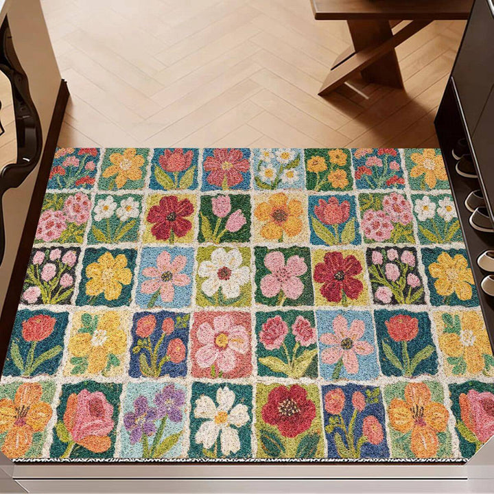 Vintage Floral Pattern Area Rug