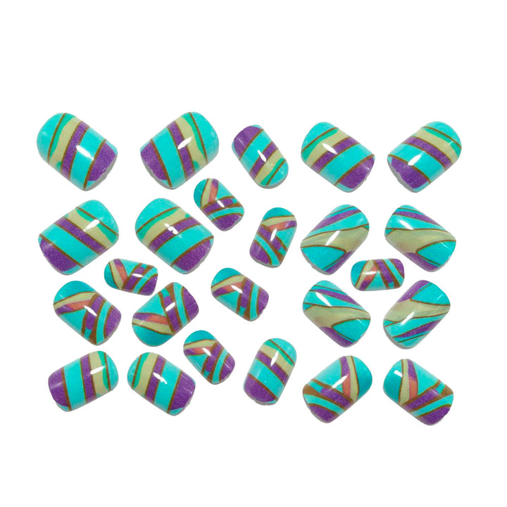 Creative artificial nails with modern geometric patterns Stornfield
