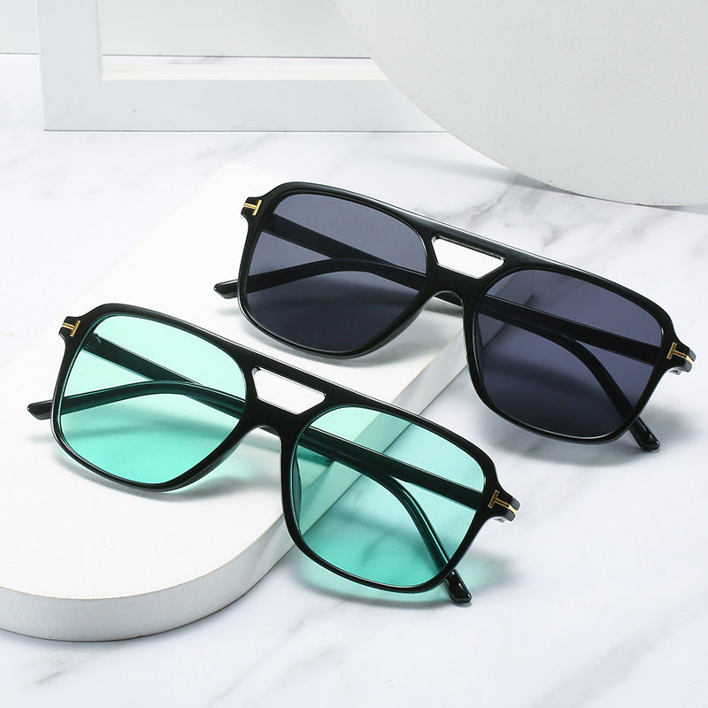 Square Frame Sunglasses with Unique Lens Cut Stornfield