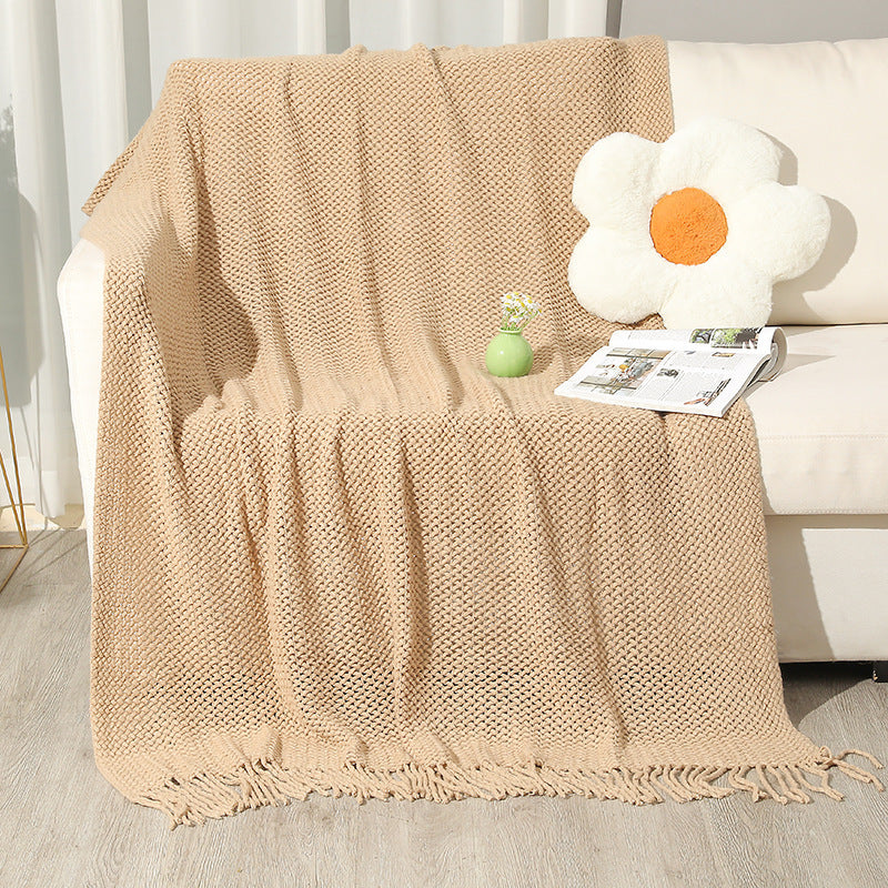 Heavyweight Textured Knit Throw Blanket