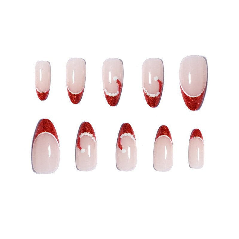 Premium Glossy Glittering Almond-Shaped Press-On Nails Stornfield