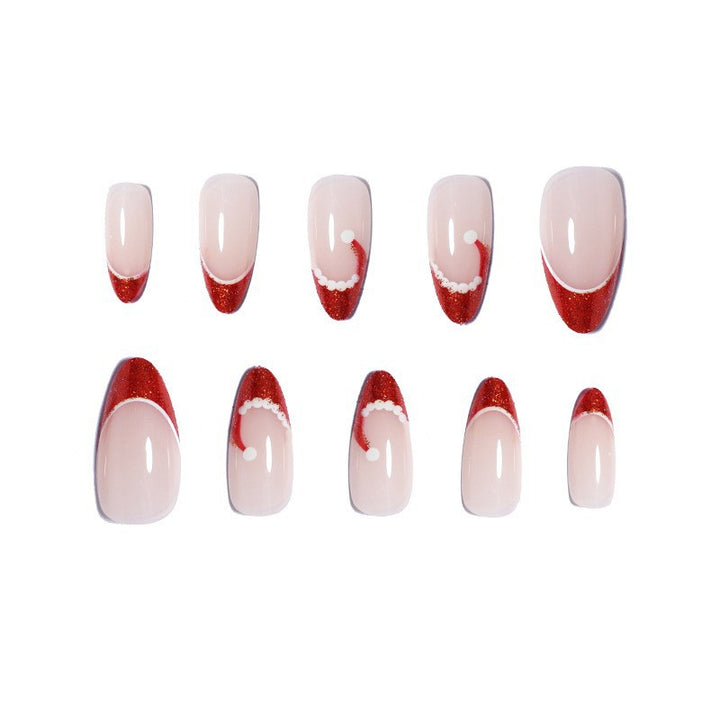 Premium Glossy Glittering Almond-Shaped Press-On Nails Stornfield