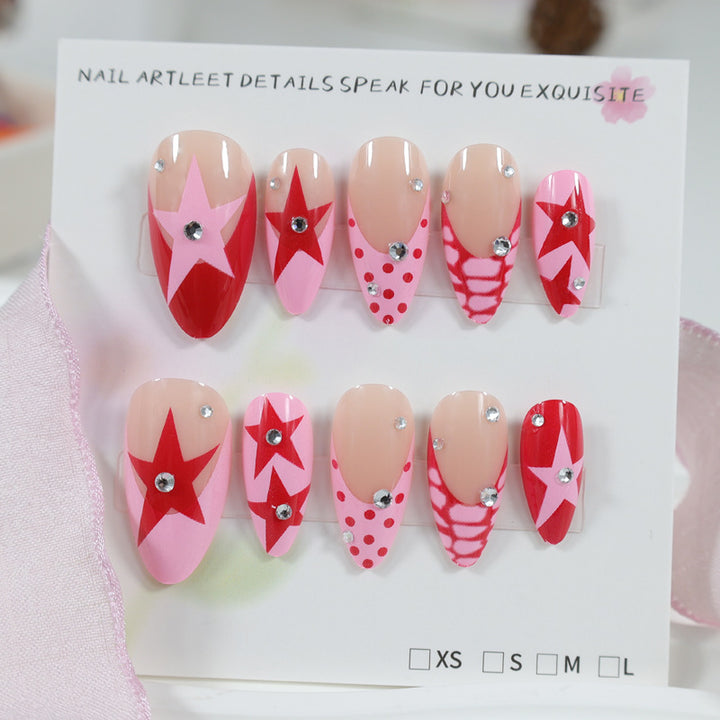 Nail art set with creative star and heart designs Stornfield