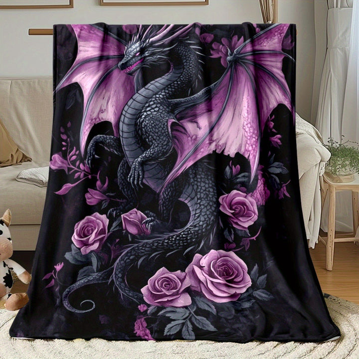 Soft Cartoon Dachshund-Themed Fleece Blanket