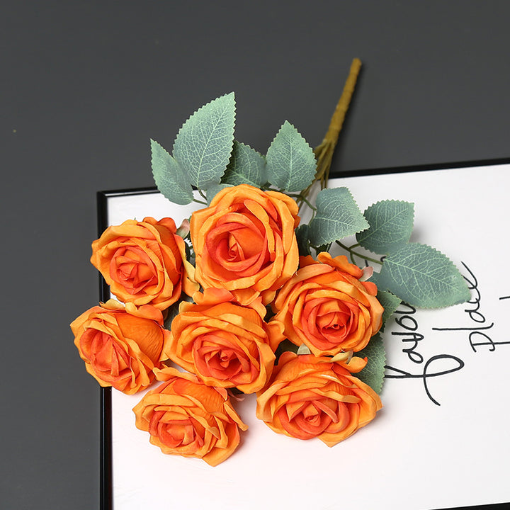 Faux Rose Floral Bouquet for Home Decor